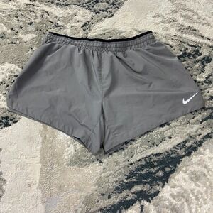 Nike Running Shorts Womens 30 Gray Swoosh Logo Athleisure Gym Training Workout